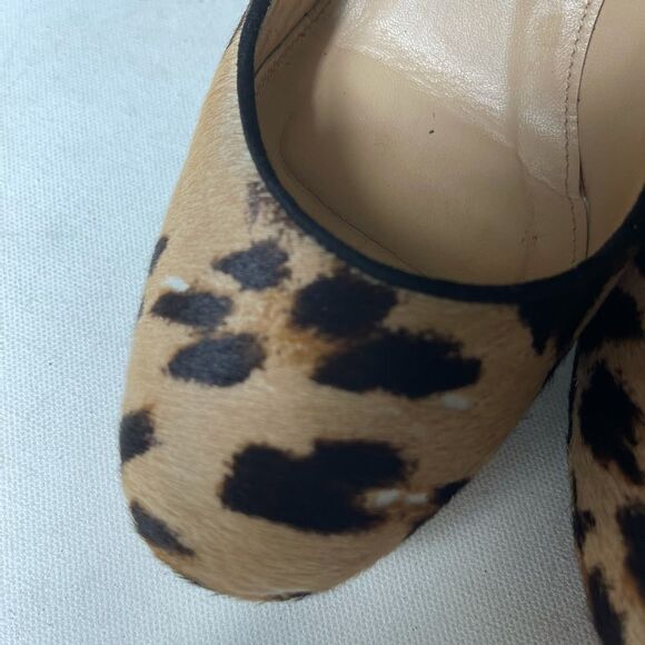 JCrew collection leopard print calf hair heels SZ8 - Picture 10 of 12